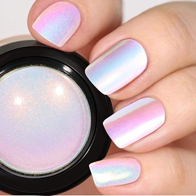 PrettyDiva Unicorn Nail Powder - Indigo Mermaid Nails Powder Aurora Nail Pigment, Neon Iridescent Mica Powder Chrome Nails Powder for Nail Art